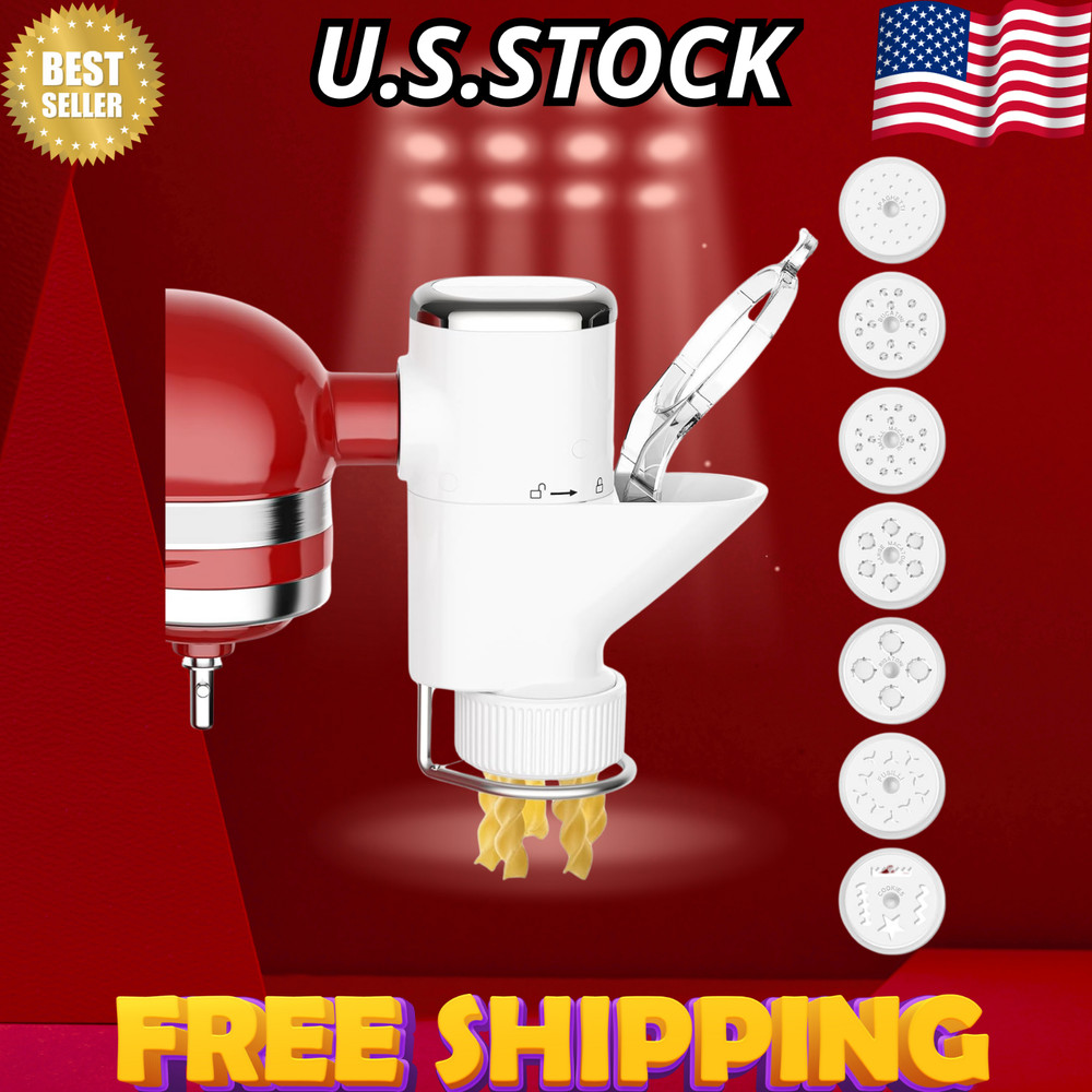 Pasta Press for Mixer with 7 Interchangeable Plates