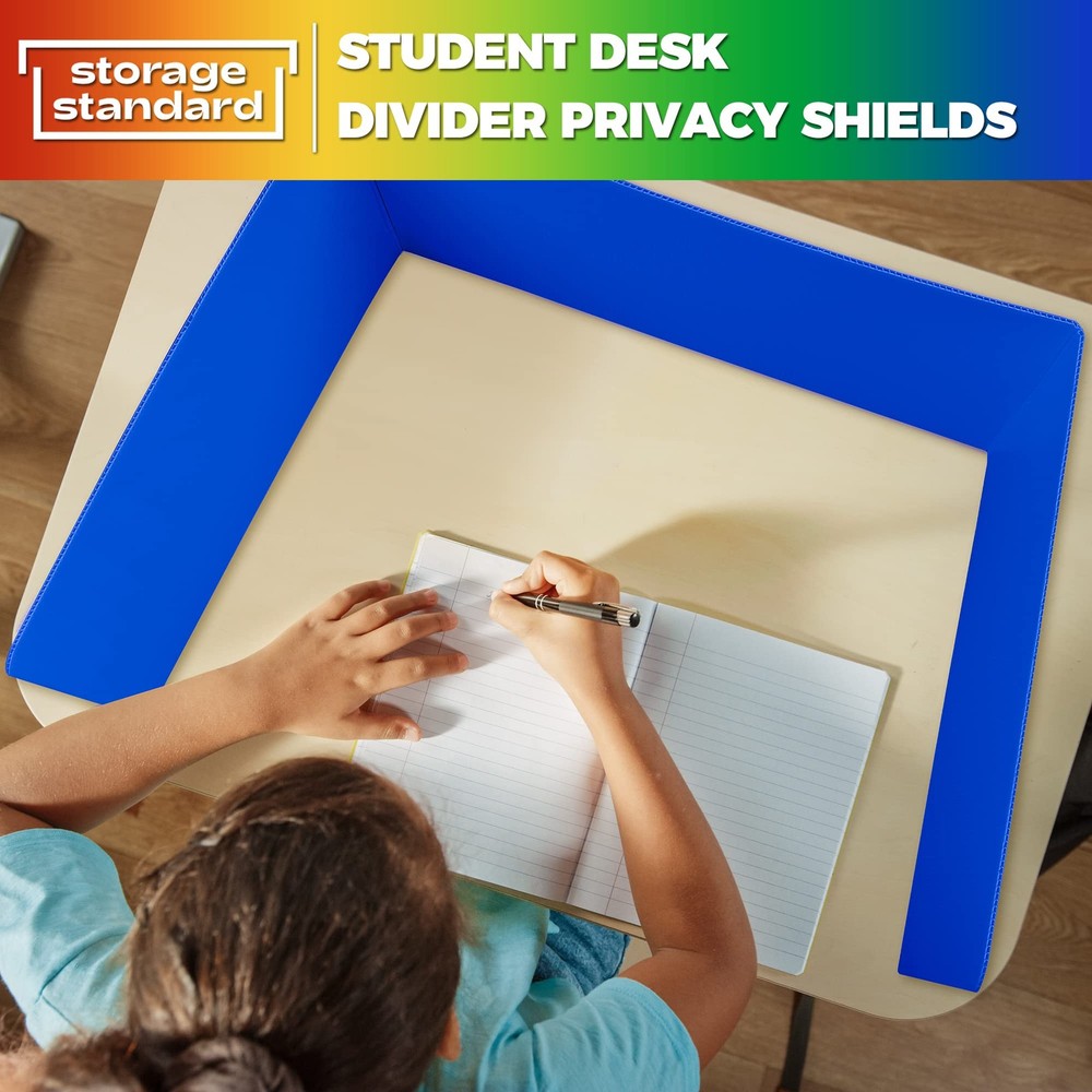 16Pack Desk Dividers Students Waterproof Plastic Study Carrel Classroom Folders