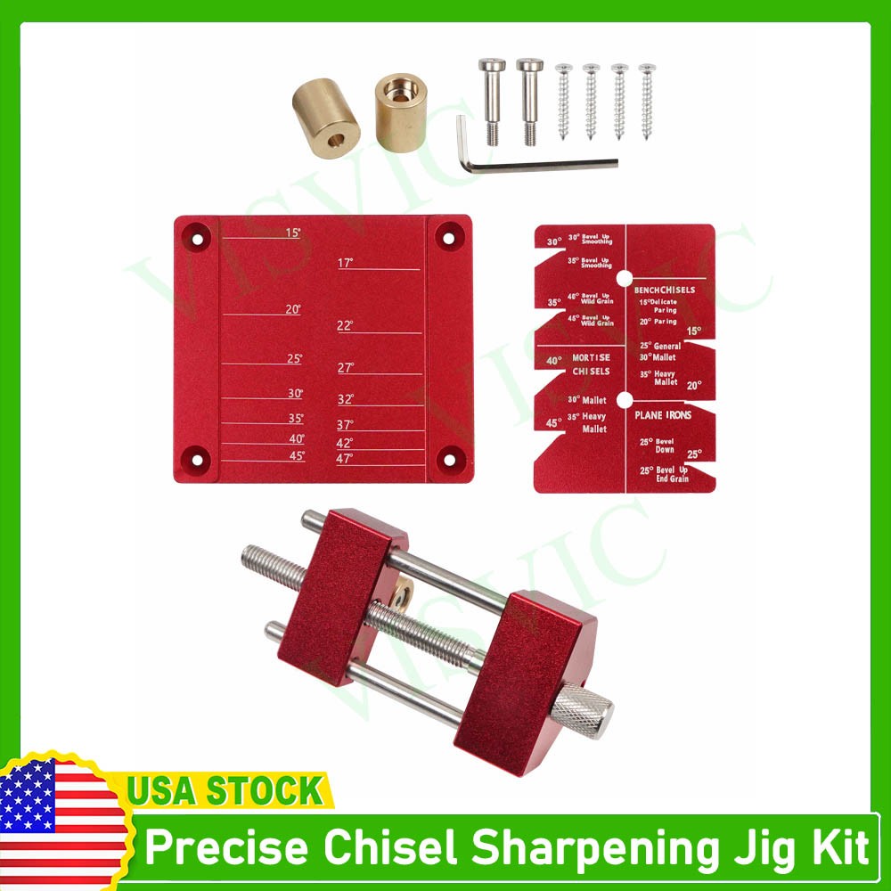 Precise Chisel Sharpening Jig Kit Honing Guide System for Woodworking Chisels US