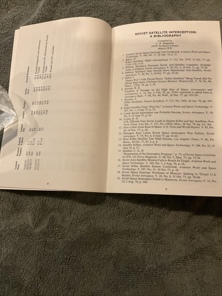 Thompson Ramo Wooldridge TRW Space Log 1977, Soviet Interceptor Program ￼NASA