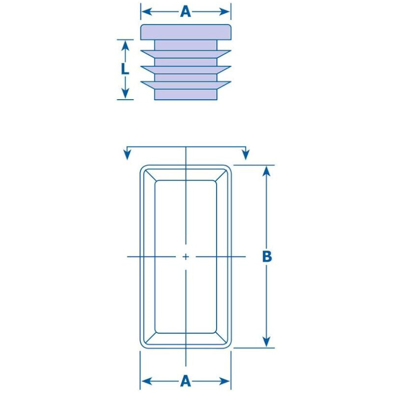 1” X 2” Rectangle End Cap Plugs Rectangular Tubing Caps Various Package Sizes