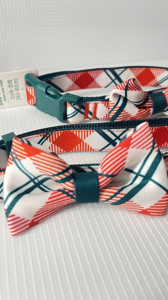 Merry & Bright MB Green plaid Collar (X-Large )