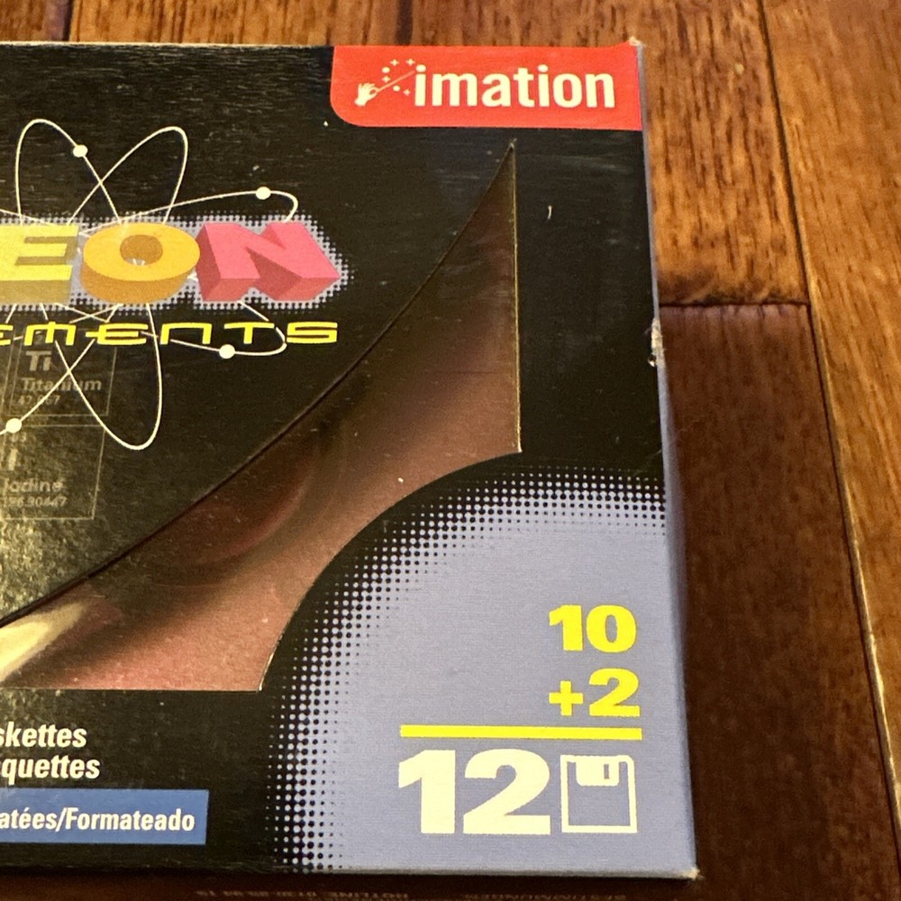 Imation Neon Elements 2 HD Diskettes IBM Formatted 12 X 2
