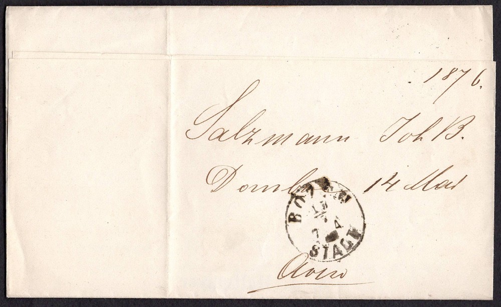 EB 351 - 14/5/1876 - Printed sent from Austria to Tirol.