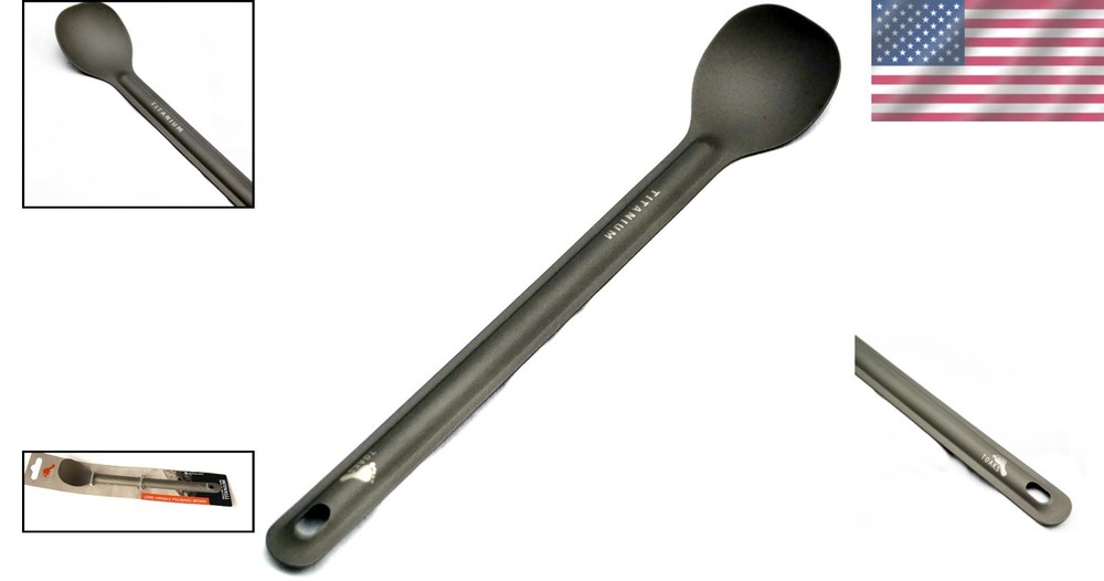 Ergonomic Ultra-Lightweight Titanium Spoon with Extended Handle for Kitchen Ease