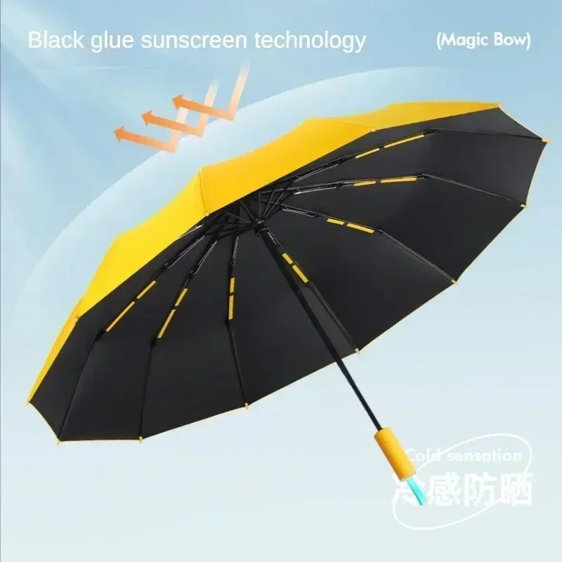 Super Strong Windproof Automatic Folding Men Umbrella  72 Bone Reinforced  Large