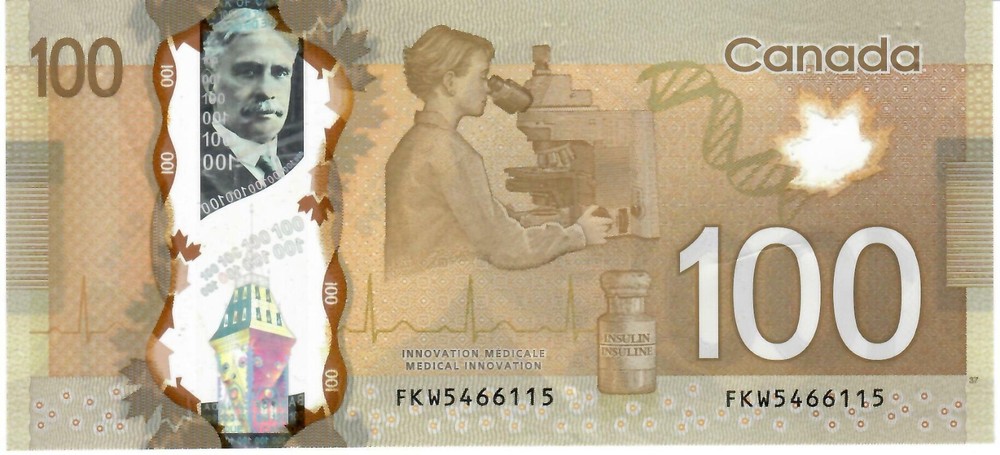 2011 Canada 100 Dollars Banknote