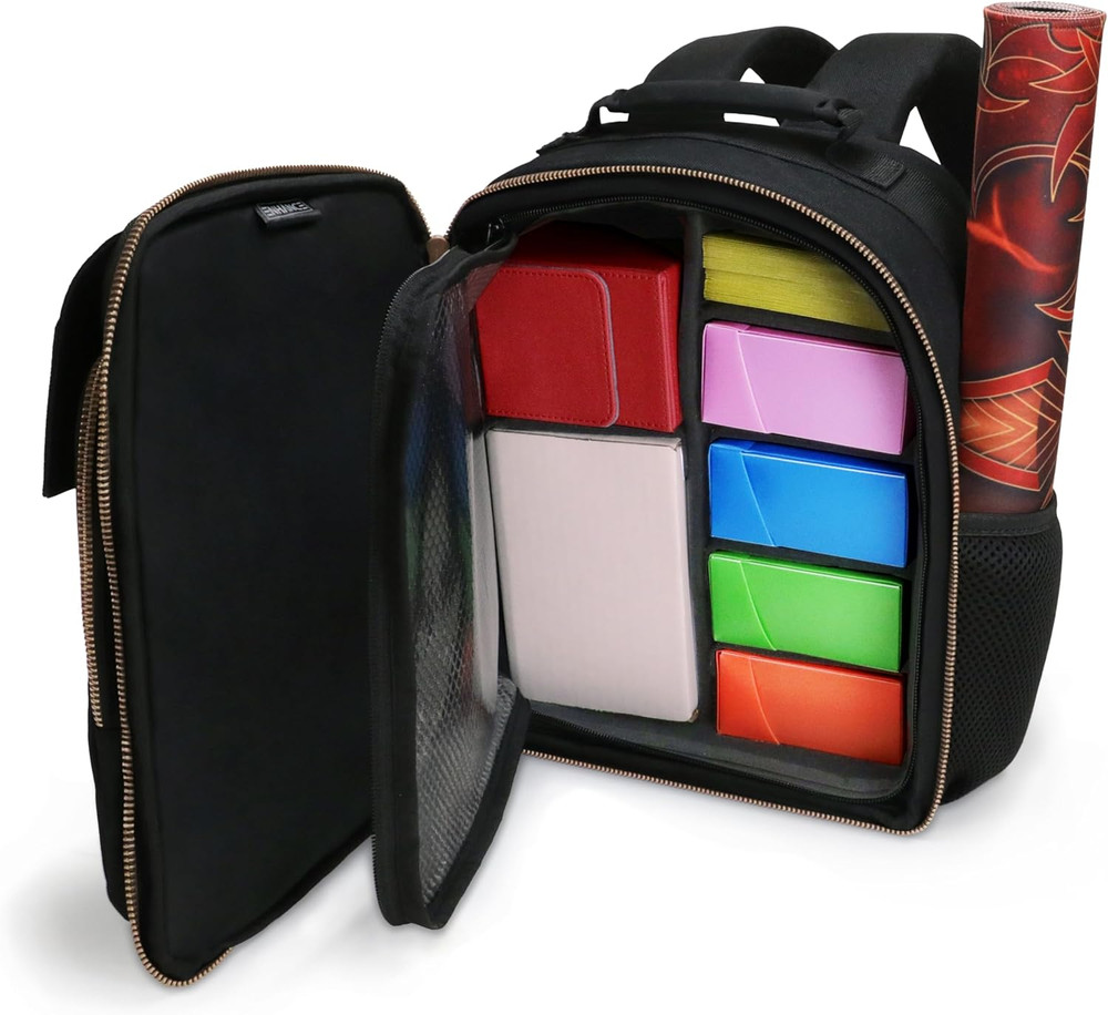 TCG Backpack w/ Playmat Holder, Compartments for Dice, Sleeves, Deck Boxes