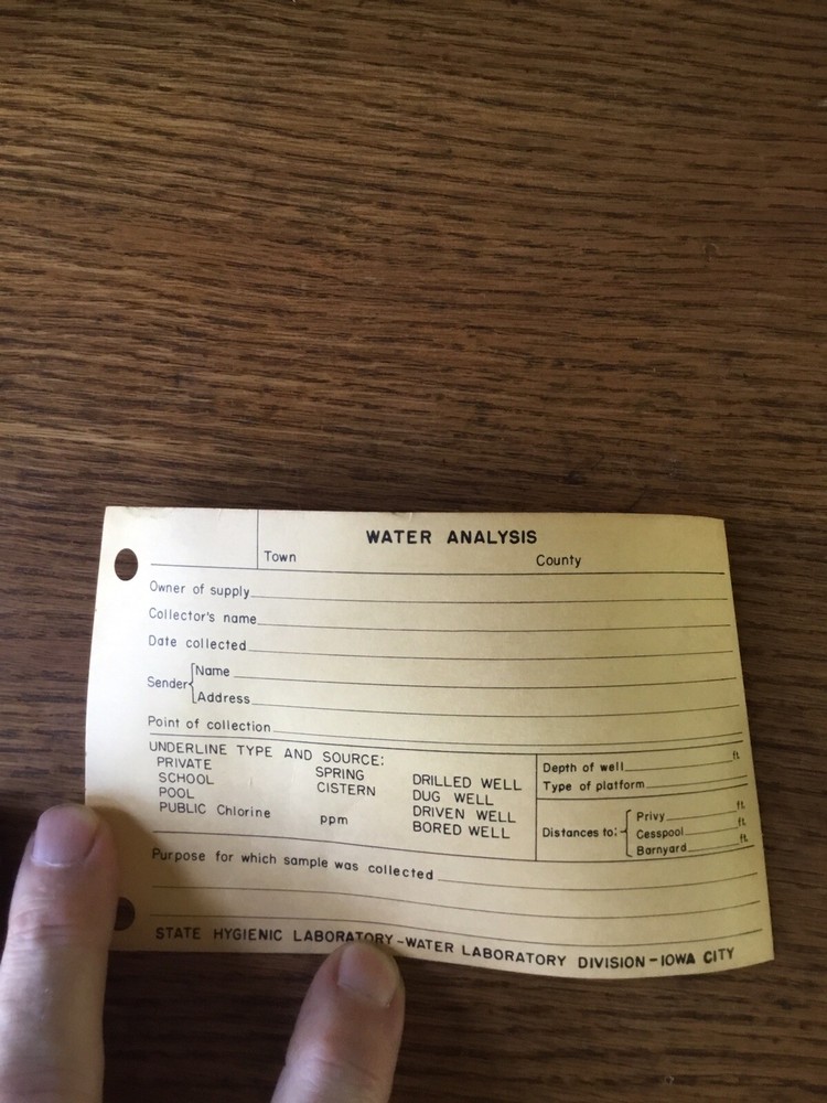 VINTAGE WATER TESTING SAMPLE COLLECTION KIT NEVER USED