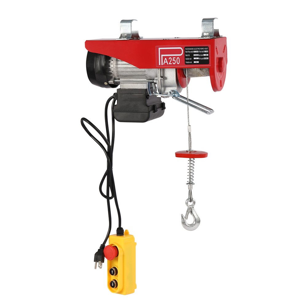 2200LBS Electric Hoist Winch Engine Crane with Wired Remote 110V