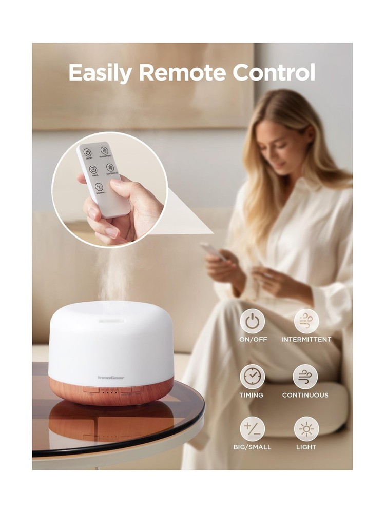 InnoGear 500ml Essential Oil Diffuser with Remote Control, Premium ... Fast Ship