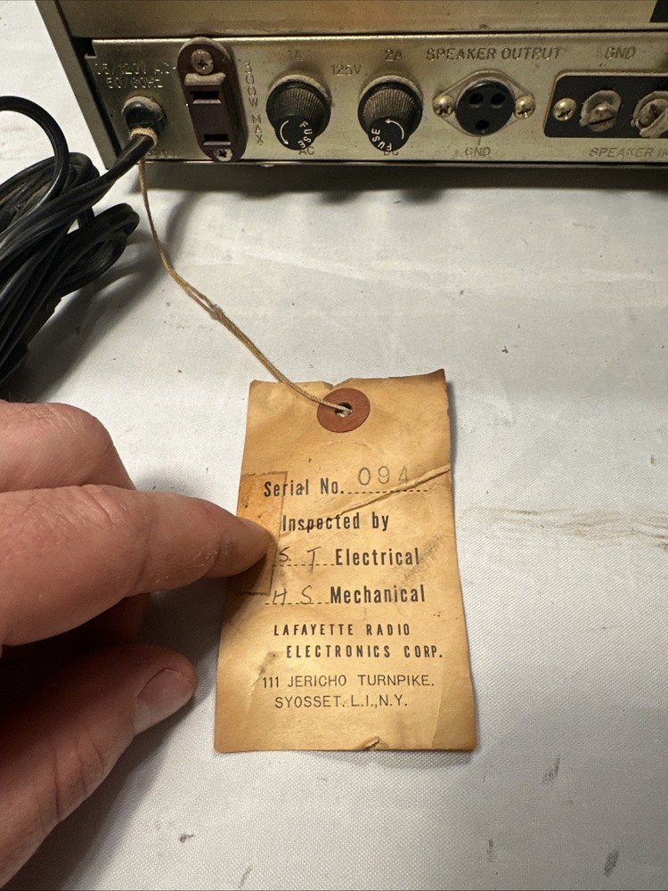 Solid State Microphone/Phono Amplifier Lafayette PA-25B Not Working