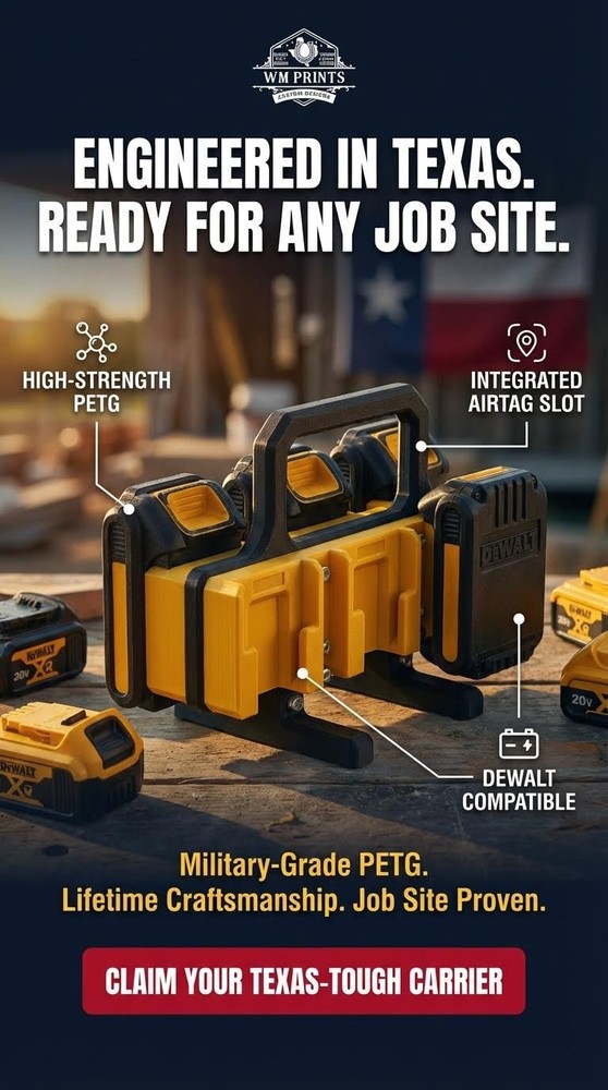 DeWalt battery type compatible carrier.