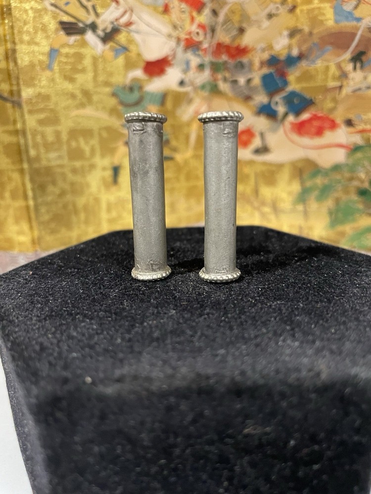 Antique Turkmen Silver Column Beads