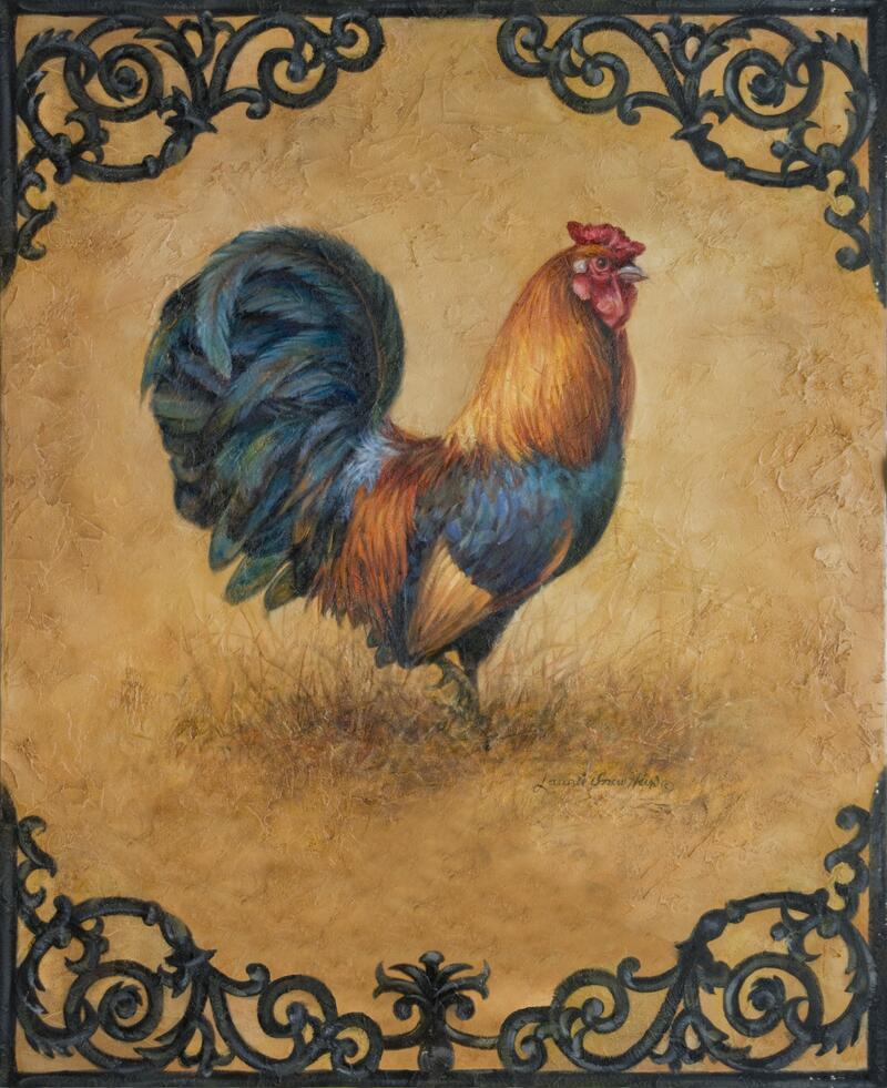 Ceramic Backsplash Tile Mural Rooster Hen Kitchen/Bathroom - Rustic Rooster