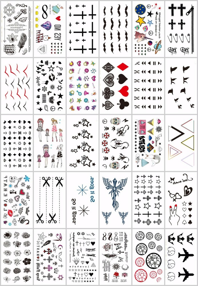 30 sheets cross bird temporary tattoo body tattoo sticker