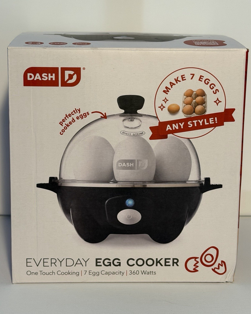 DASH Everyday Egg Cooker One Touch 7 Egg Capacity 360W Black