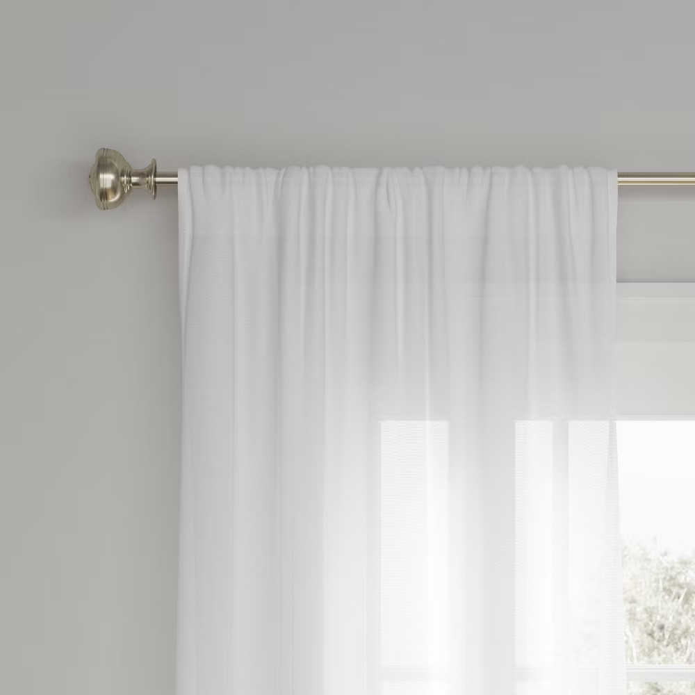 54"x95" Light Filtering Farrah Window Curtain Panel White - Threshold: Sheer, UV