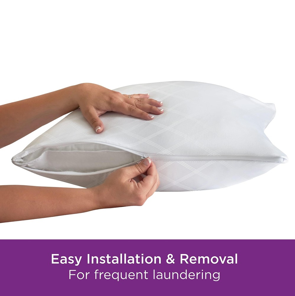 Set of 4 Standard/Queen AllerEase Pillow Protectors - Temperature Balancing, ...