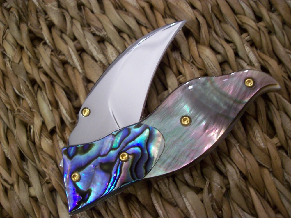 CUSTOM THAILAND KNIFE / BLACK PEARL / ABALONE / NEW 2017