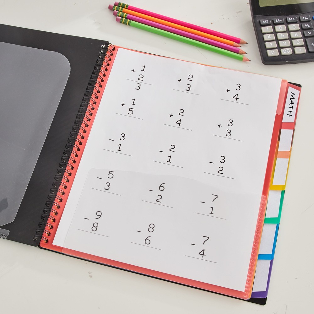 SCHOOL ORGANIZER FILE NOTEBOOK 12 Pocket Spiral Bound Plastic