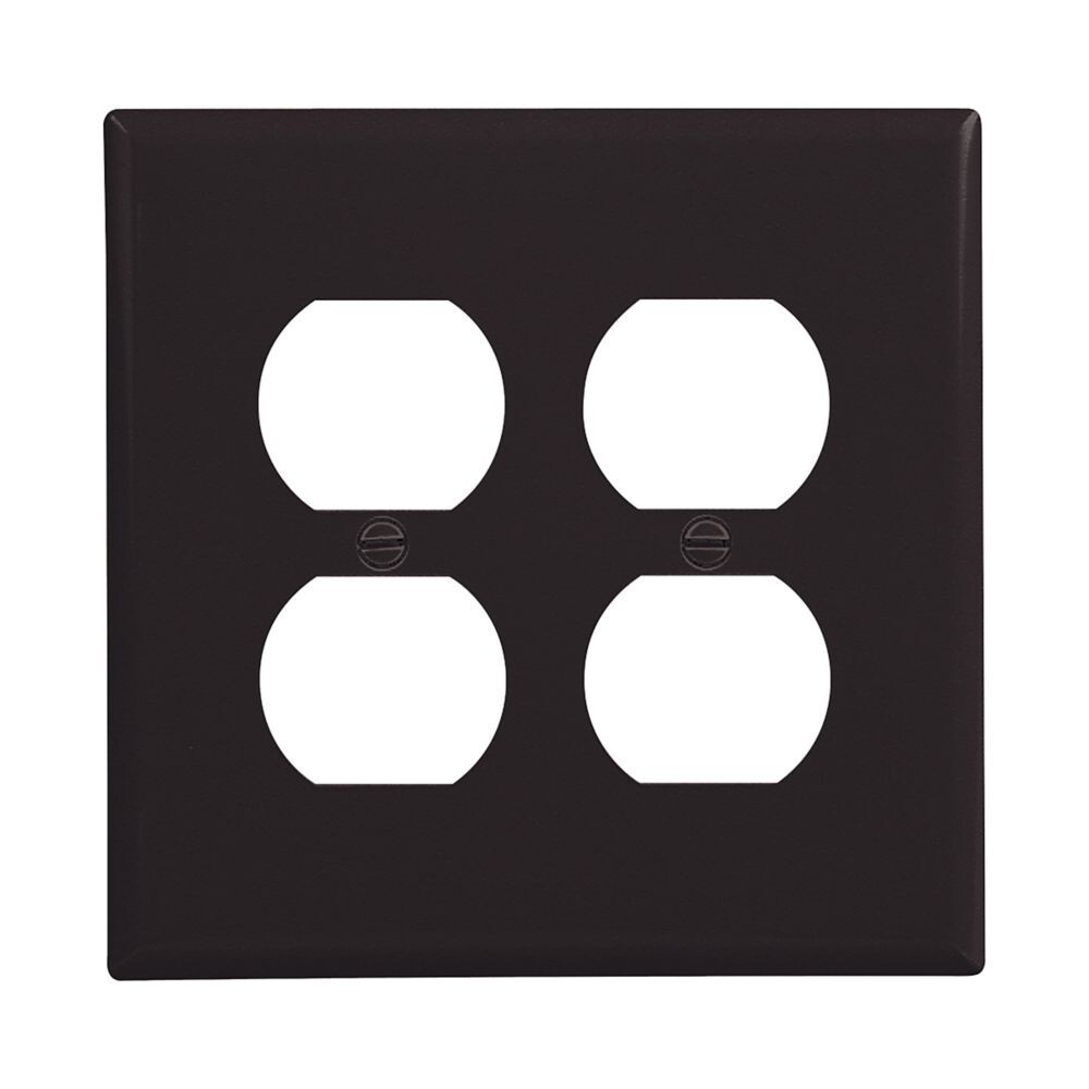Cooper Wiring Devices PJ82BK Wallplate 2G Duplex Poly Mid BK