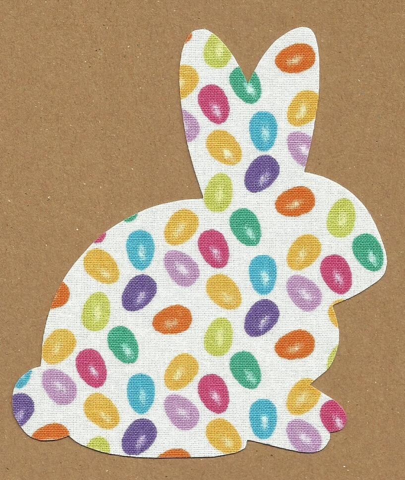 Jelly Bean Easter Bunny Fabric Iron on Applique