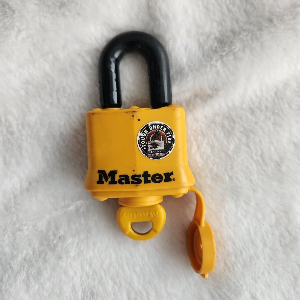 Master Lock Tough Under Fire Rubber Coated Pad Lock With One Key