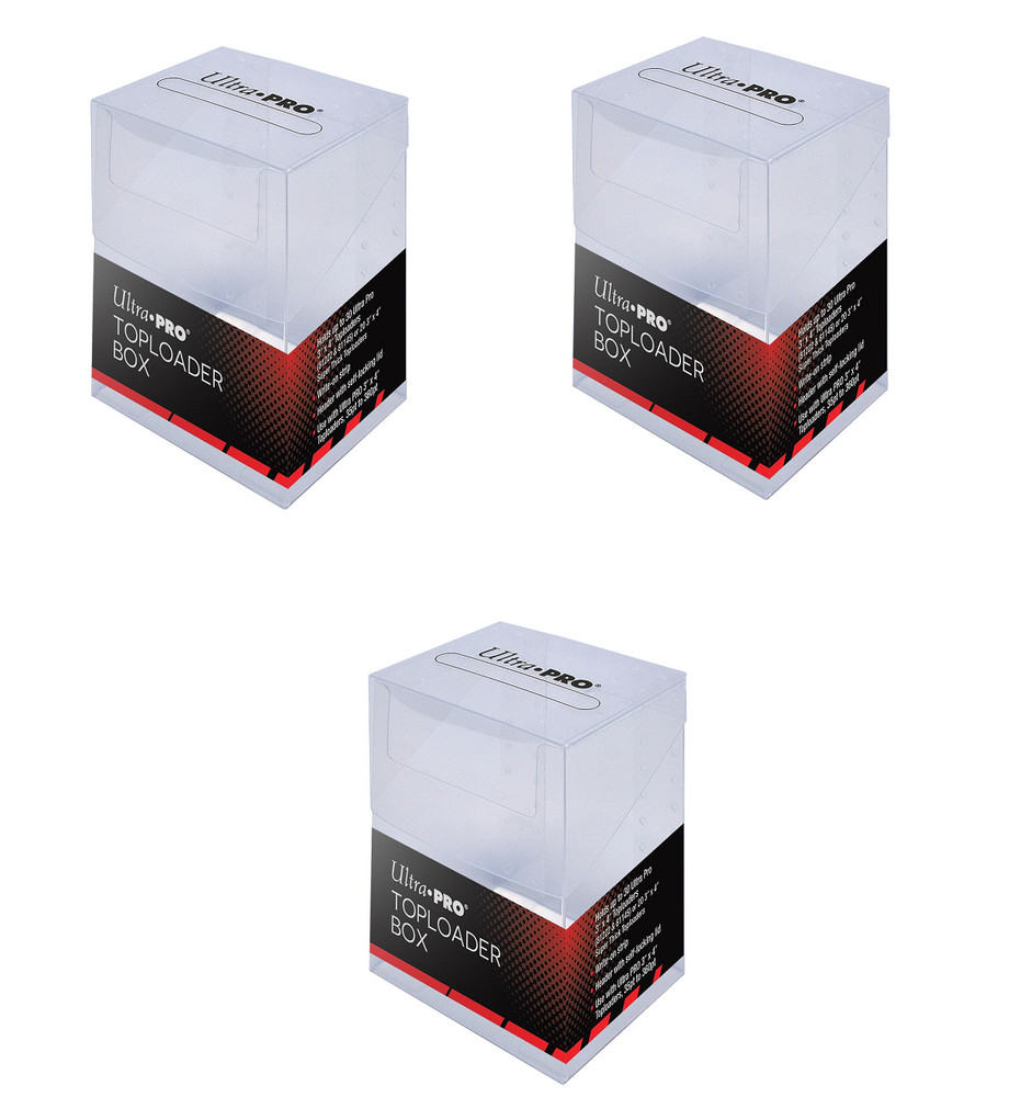 (3-Pack) Ultra Pro Toploader Box Clear Plastic Card Holder Storage Box