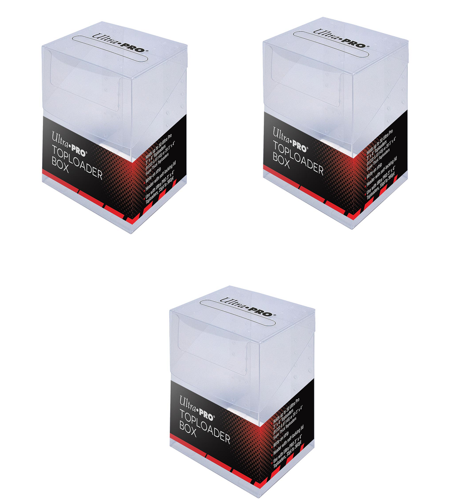 (3-Pack) Ultra Pro Toploader Box Clear Plastic Card Holder Storage Box