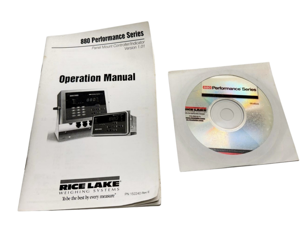 Rice Lake 880 Panel Mount Controller/Indicator Operation Manual, 152240 - Rev D