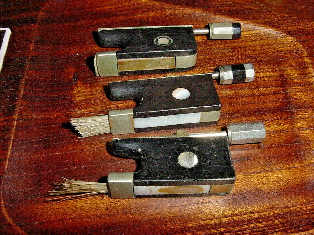 THREE VINTAGE  EBONY VIOLIN BOW FROGS FOR VIOLIN BOW BUILDING