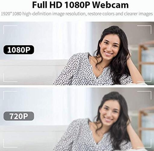 1080P HD Webcam with Microphone, Streaming Computer Web Camera for