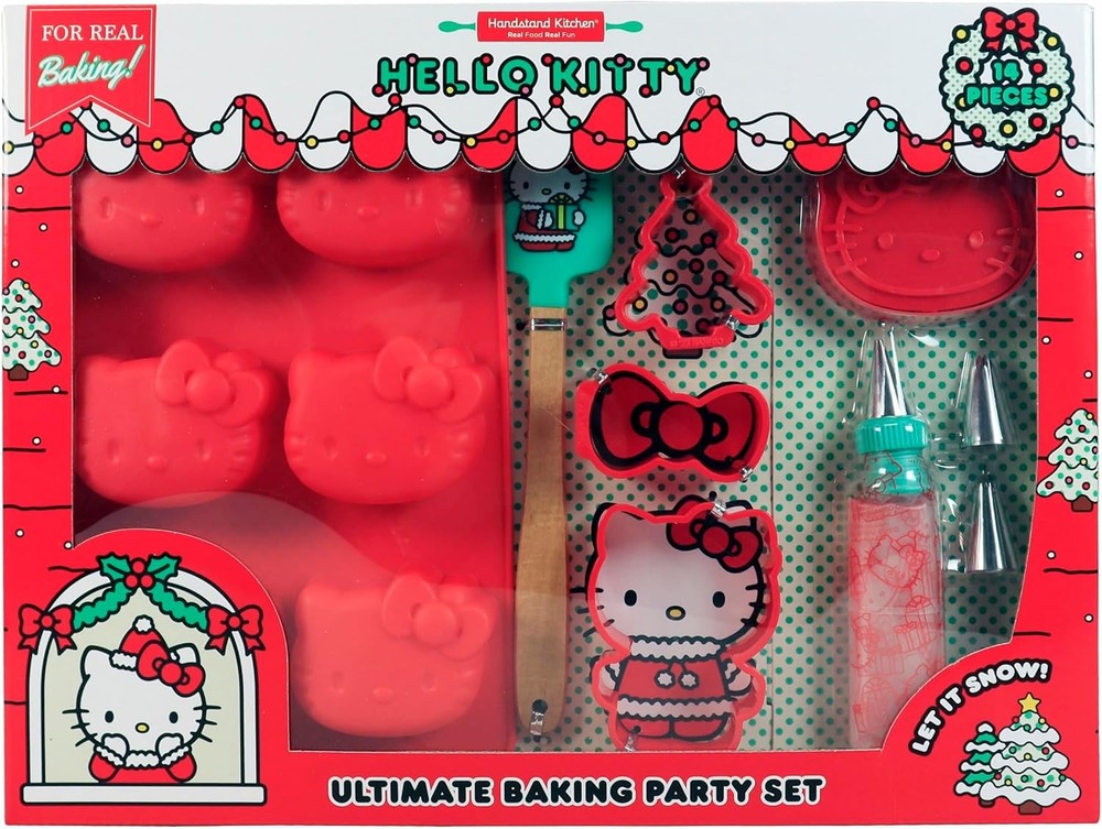 Handstand Kitchen Hello Kitty Ultimate Holiday Baking Set, Red & Green