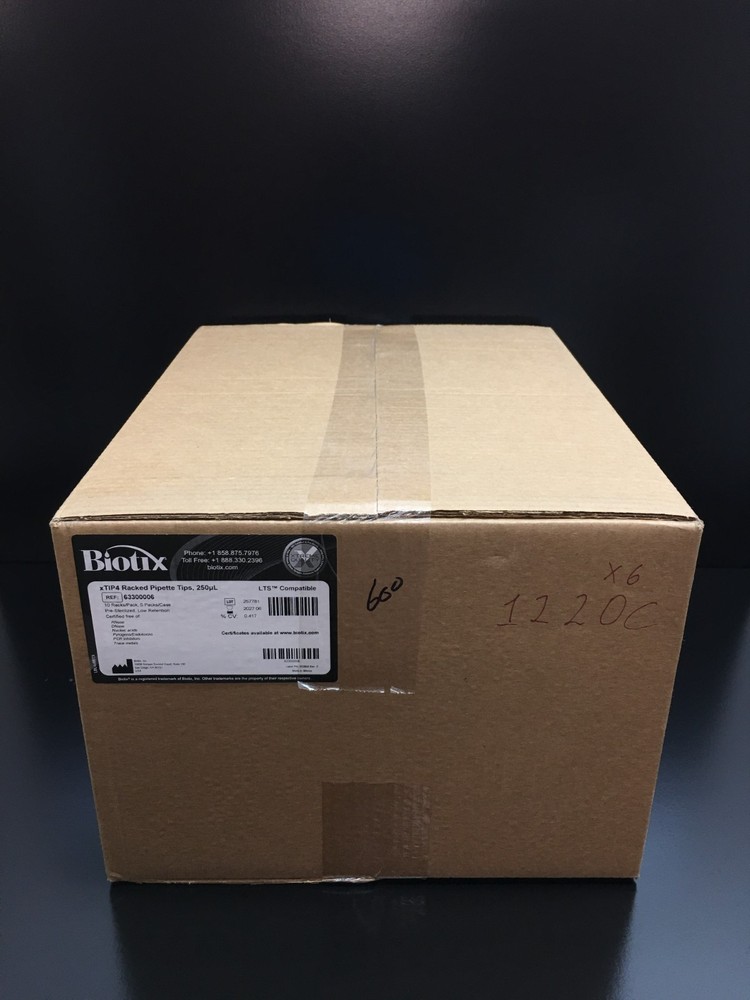 Biotix REF 63300006 xTIP4 Racked Pipette Tips 250uL Case