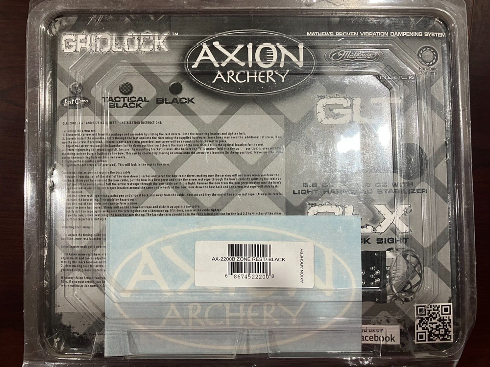 New Axion Zone Drop Away Rest, Right Hand Black