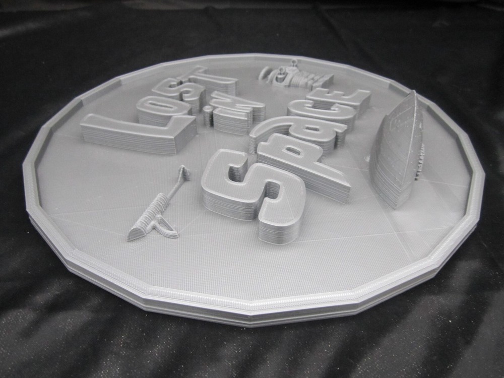 Lost in Space Plaque 3d Wall Art (3D Printed, Silver/Gray) 10" Round