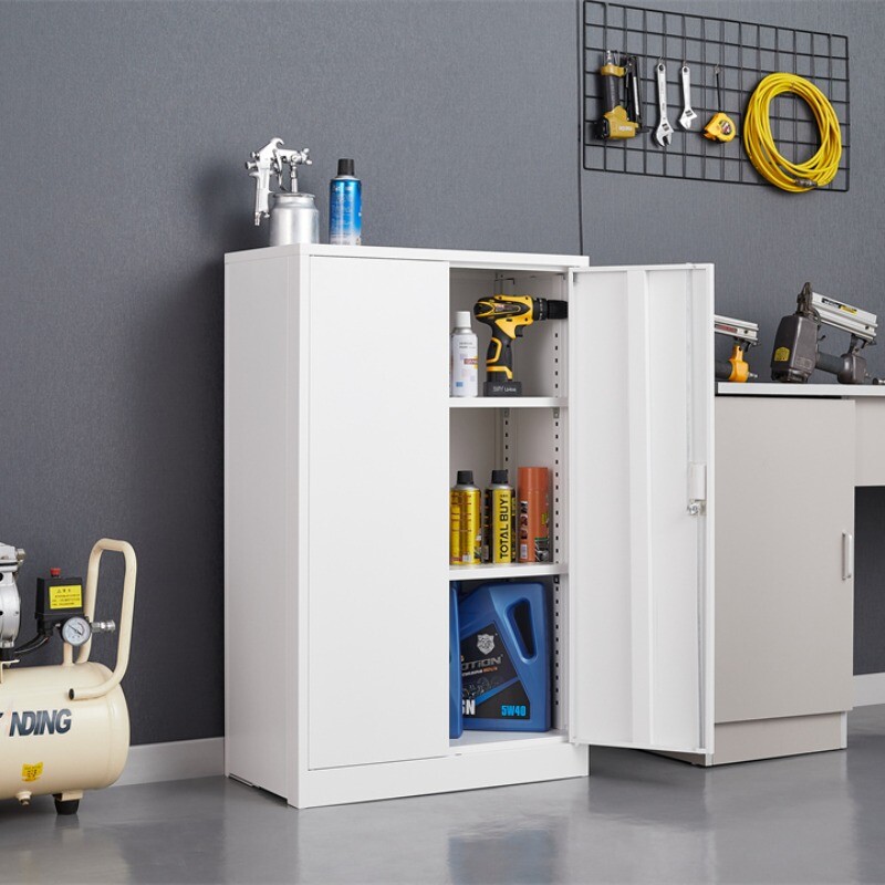Metal Storage Cabinet with Locking Doors and Adjustable Shelf, Folding Cabinet