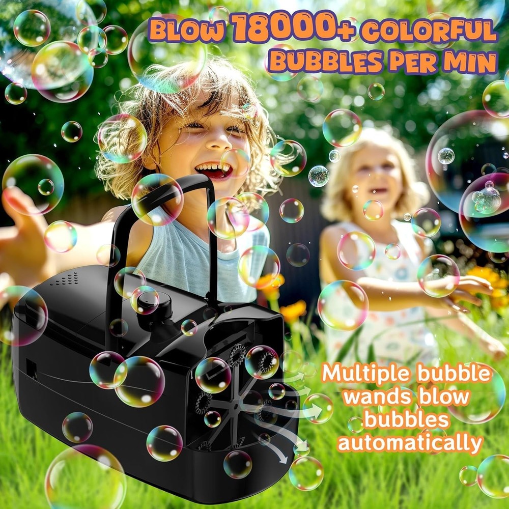 Bubble Machine, Automatic 18000+ Per Minute Big Bubbles Blower Maker for Kids...