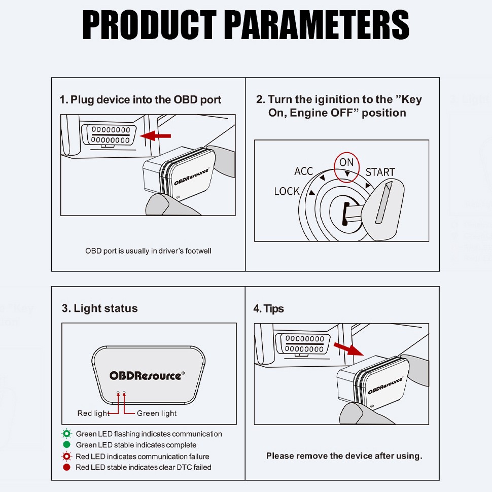 OBD2 Code Reader Car Engine System Automatic DTC Cleaner Erase Code Tool P04