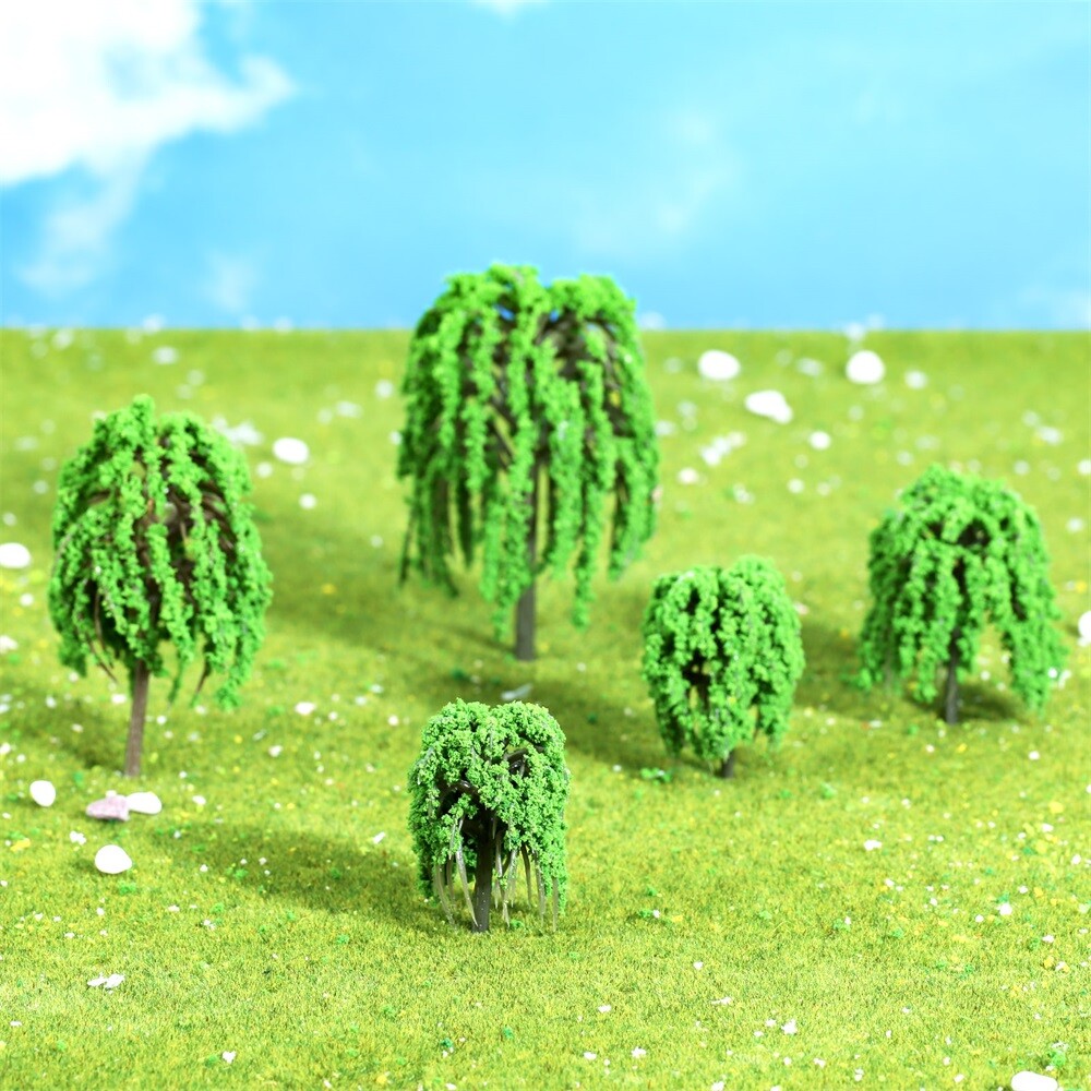 20Pcs Artificial Willow Model Trees Park Train Railways Sand table Scenery Decor