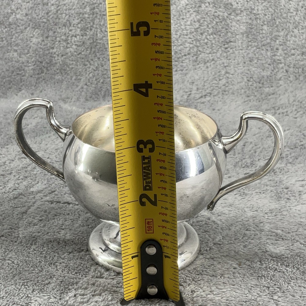 Vintage B.M.C Silver Plated Sugar Bowl Double Handle