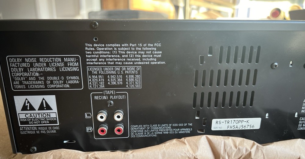 Technics dual cassette deck RS-TR170. Tested Works