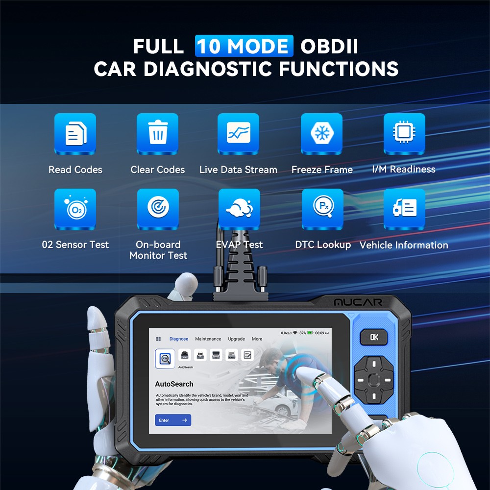 Mucar 632 OBD2 Scanner ABS SRS Car Diagnostic Tool Code Reader Free Update