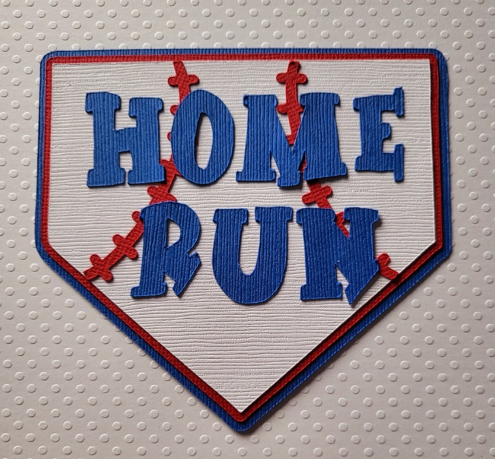 Baseball Home Run Title. Scrapbook, Card Making Paper Piecing