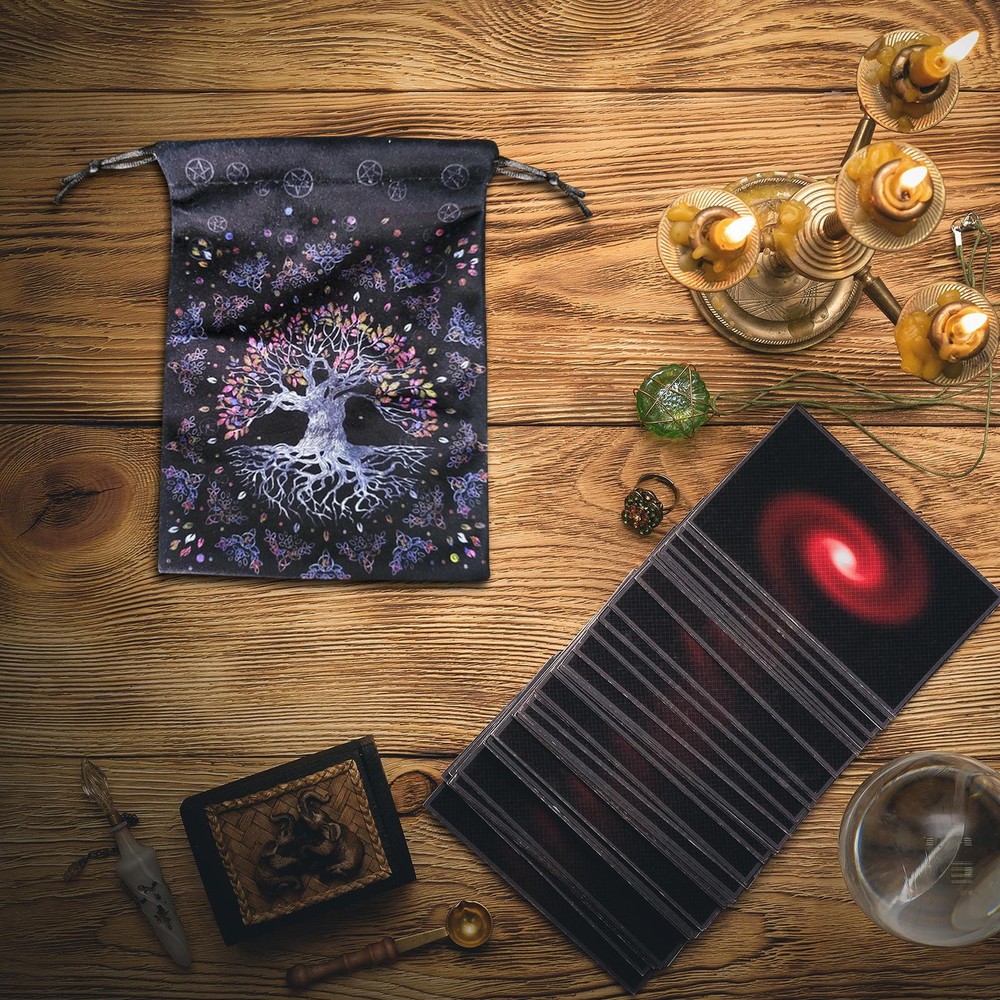 Small Drawstring Pouch Crystal Tarot Card Storage Bag Exquisite Collection