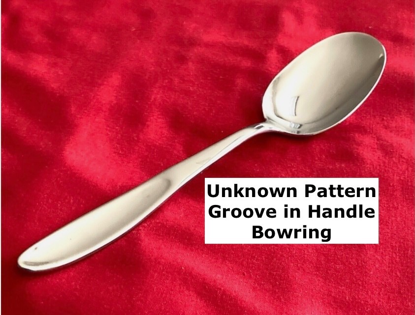 Bowring Unknown Pattern Groove Handle Soup Spoon 7/8" Stainless Steel Flatware