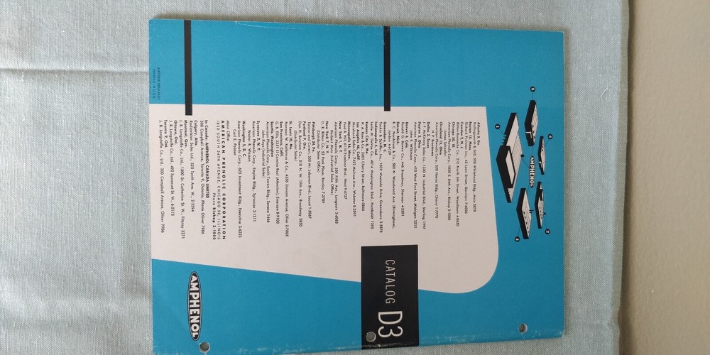 1960 ~ Amphenol ~ Catalog D3 - RF Connectors w/ assembly instructions + extras