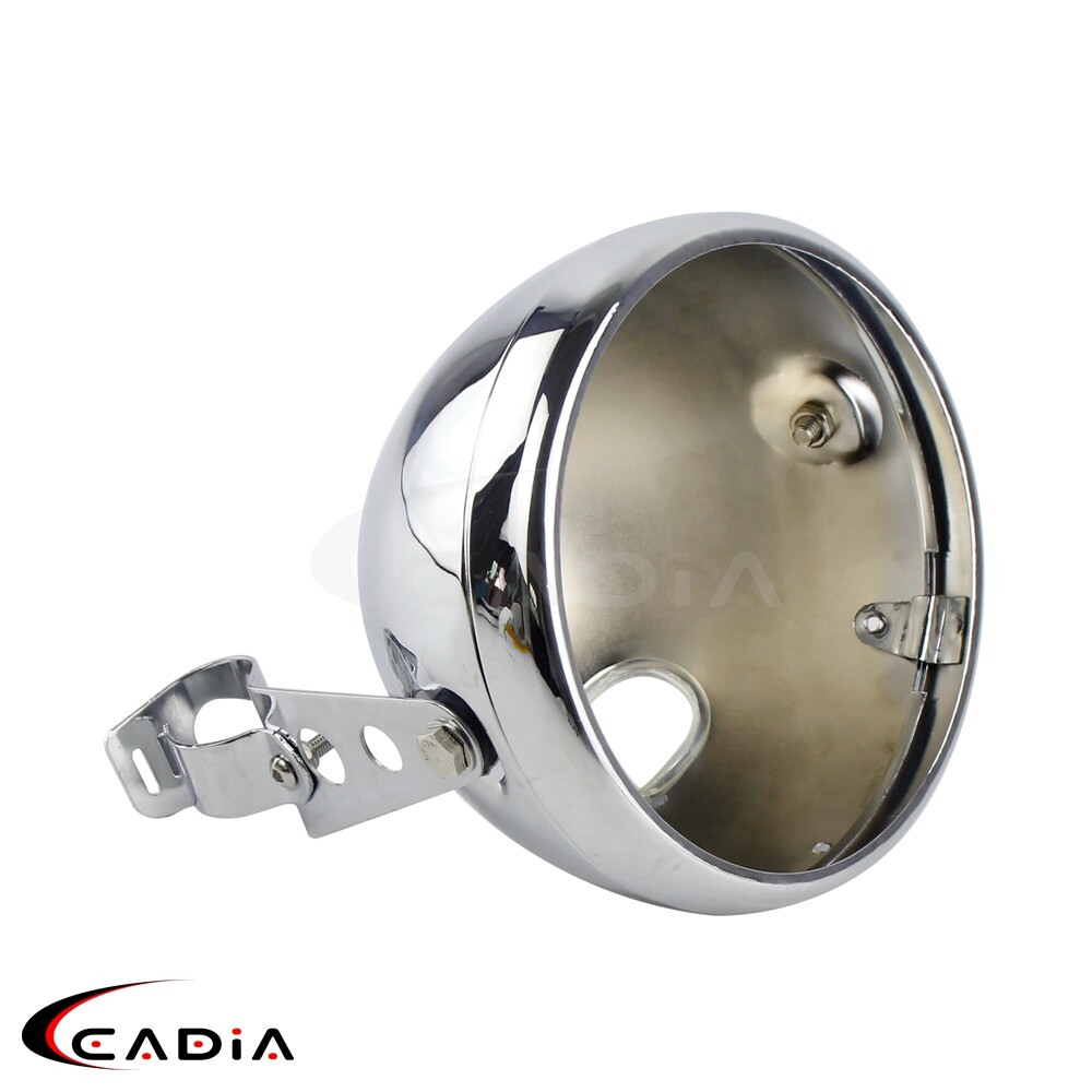 7'' Headlight Chrome Housing Round Bucket Bracket Mount For Harley Dyna Softail