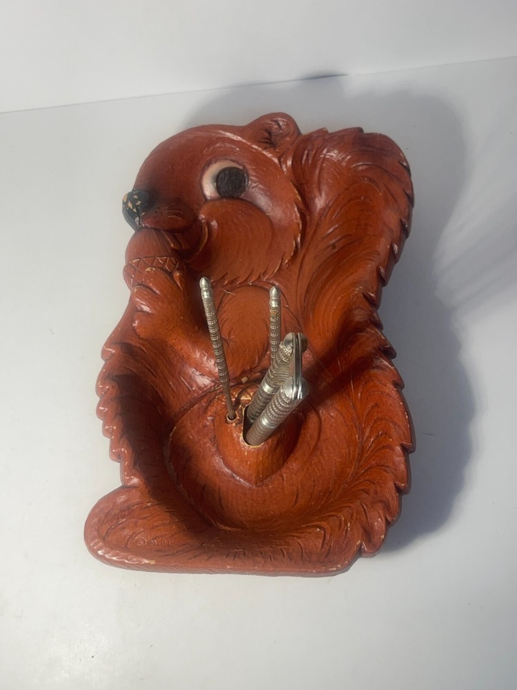 Adorable Vintage 1960's squirrel shaped nut set with tools